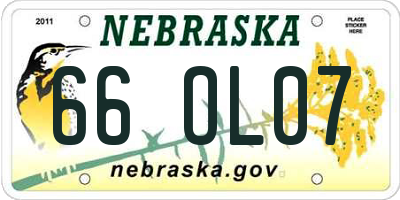 NE license plate 66OL07