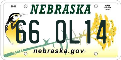 NE license plate 66OL14