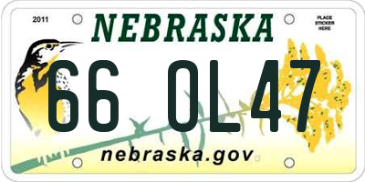 NE license plate 66OL47