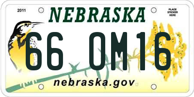 NE license plate 66OM16