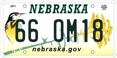 NE license plate 66OM18