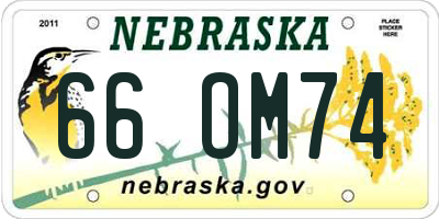 NE license plate 66OM74