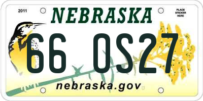 NE license plate 66OS27