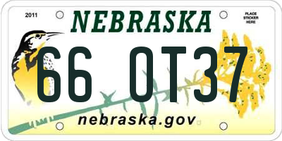 NE license plate 66OT37