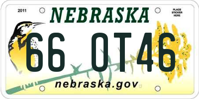 NE license plate 66OT46