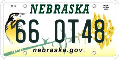 NE license plate 66OT48