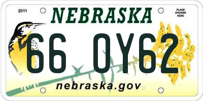 NE license plate 66OY62
