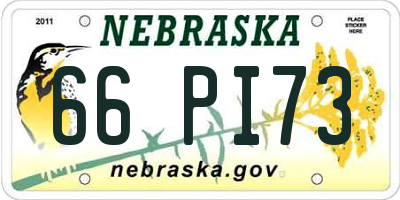 NE license plate 66PI73