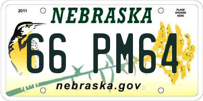 NE license plate 66PM64