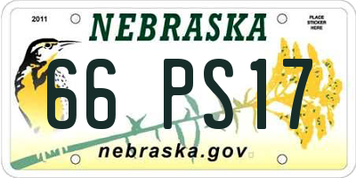NE license plate 66PS17