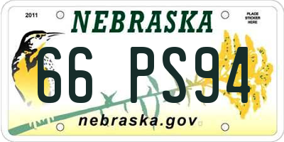 NE license plate 66PS94