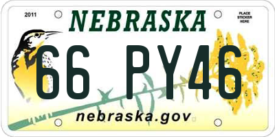 NE license plate 66PY46