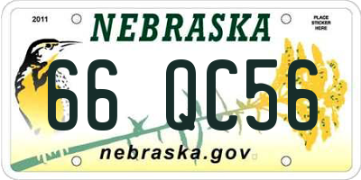 NE license plate 66QC56