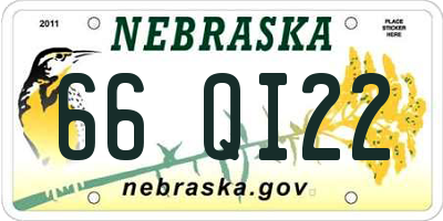 NE license plate 66QI22