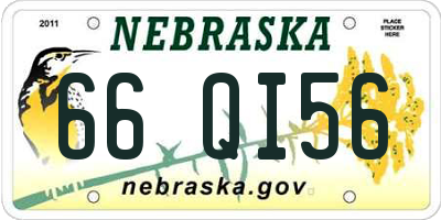 NE license plate 66QI56