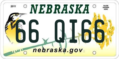 NE license plate 66QI66
