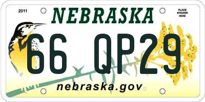 NE license plate 66QP29