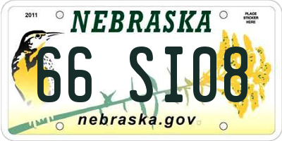 NE license plate 66SI08