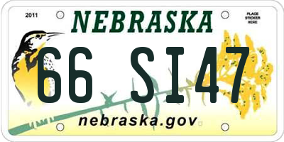 NE license plate 66SI47