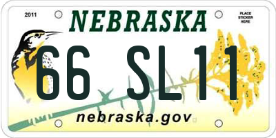 NE license plate 66SL11