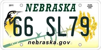 NE license plate 66SL79