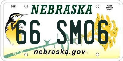 NE license plate 66SM06
