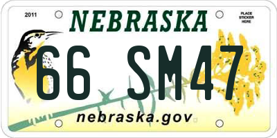 NE license plate 66SM47