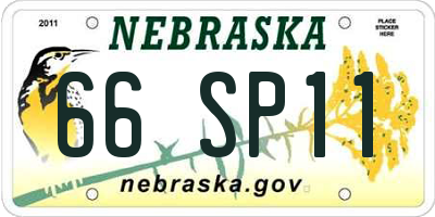 NE license plate 66SP11