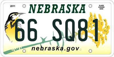 NE license plate 66SQ81
