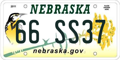 NE license plate 66SS37