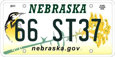 NE license plate 66ST37