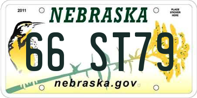NE license plate 66ST79