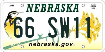 NE license plate 66SW11