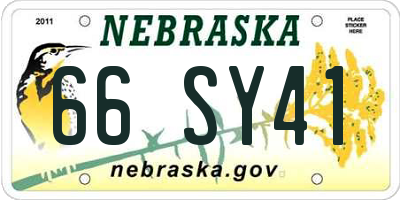 NE license plate 66SY41