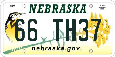 NE license plate 66TH37