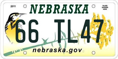 NE license plate 66TL47
