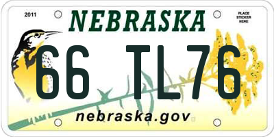 NE license plate 66TL76