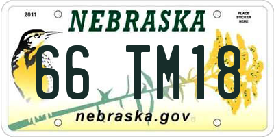 NE license plate 66TM18