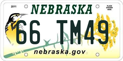 NE license plate 66TM49