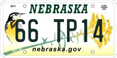 NE license plate 66TP14