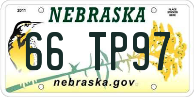 NE license plate 66TP97