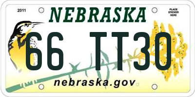 NE license plate 66TT30