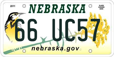 NE license plate 66UC57