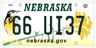 NE license plate 66UI37