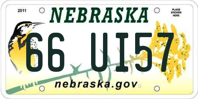 NE license plate 66UI57