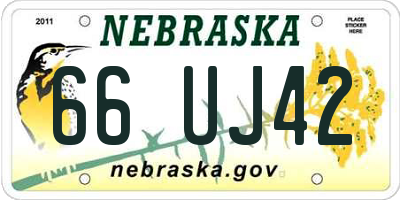 NE license plate 66UJ42