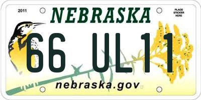 NE license plate 66UL11