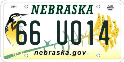 NE license plate 66UO14