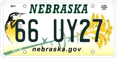 NE license plate 66UY27