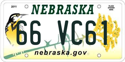 NE license plate 66VC61